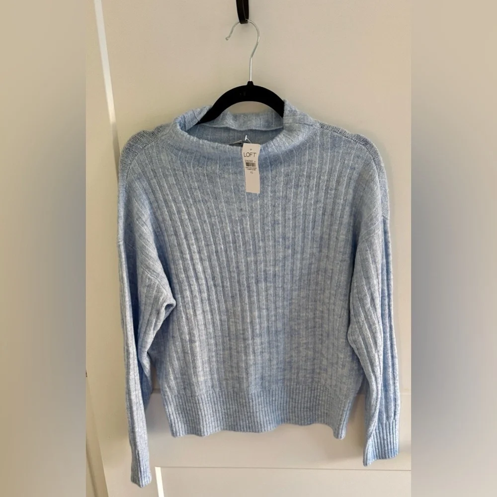 LOFT Soft Blue Cowl Neck Sweater​ - Extra small